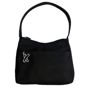 Paloma Piccaso Hobo Bag Y2K Style Black Fabric Purse Iconic X Logo Silver Charm